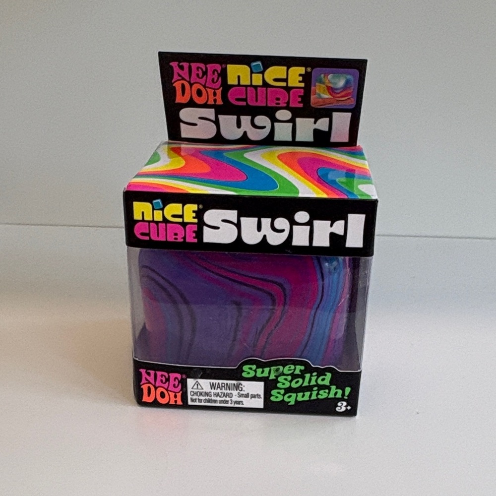 Schylling, NeeDoh Nice Cube Swirl Purple. Super solid squish.